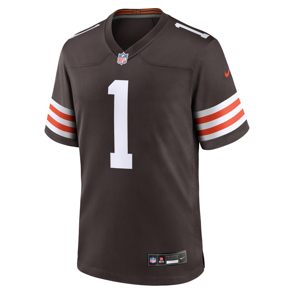 Cleveland Browns Number 1 Dad Brown Game Jersey