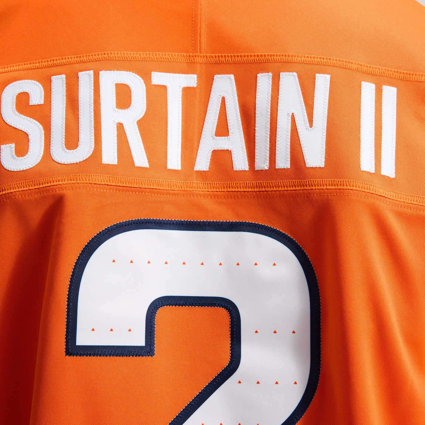 Denver Broncos Patrick Surtain II Nike Orange Team Vapor F.U.S.E. Stitched Limited Jersey
