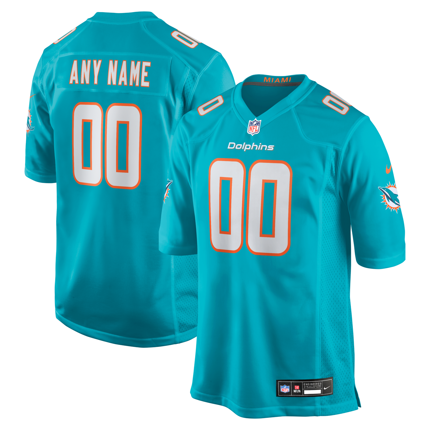 Miami Dolphins Nike Aqua Custom Game Jersey