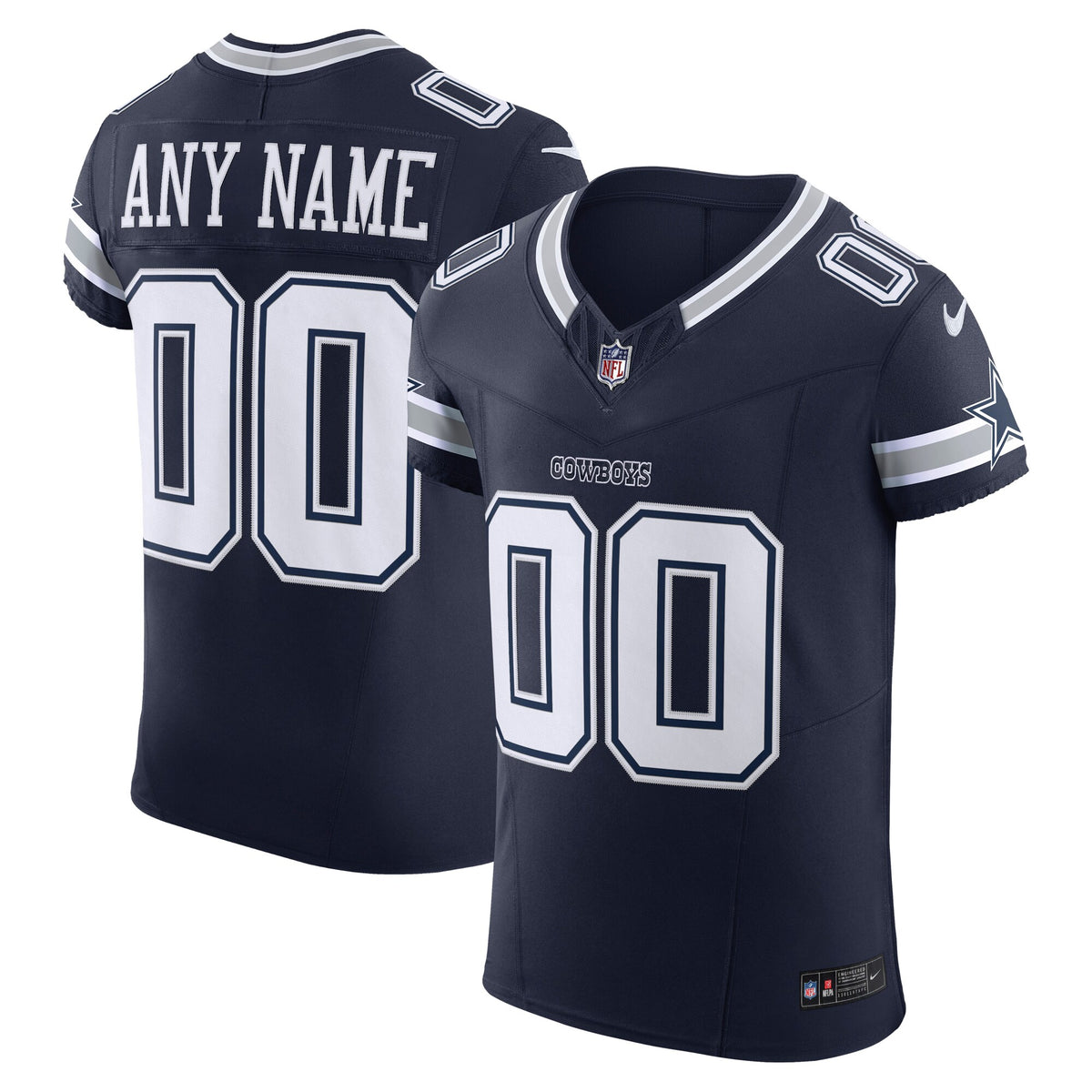 Dallas Cowboys Navy Vapor F.U.S.E. Elite Custom Jersey