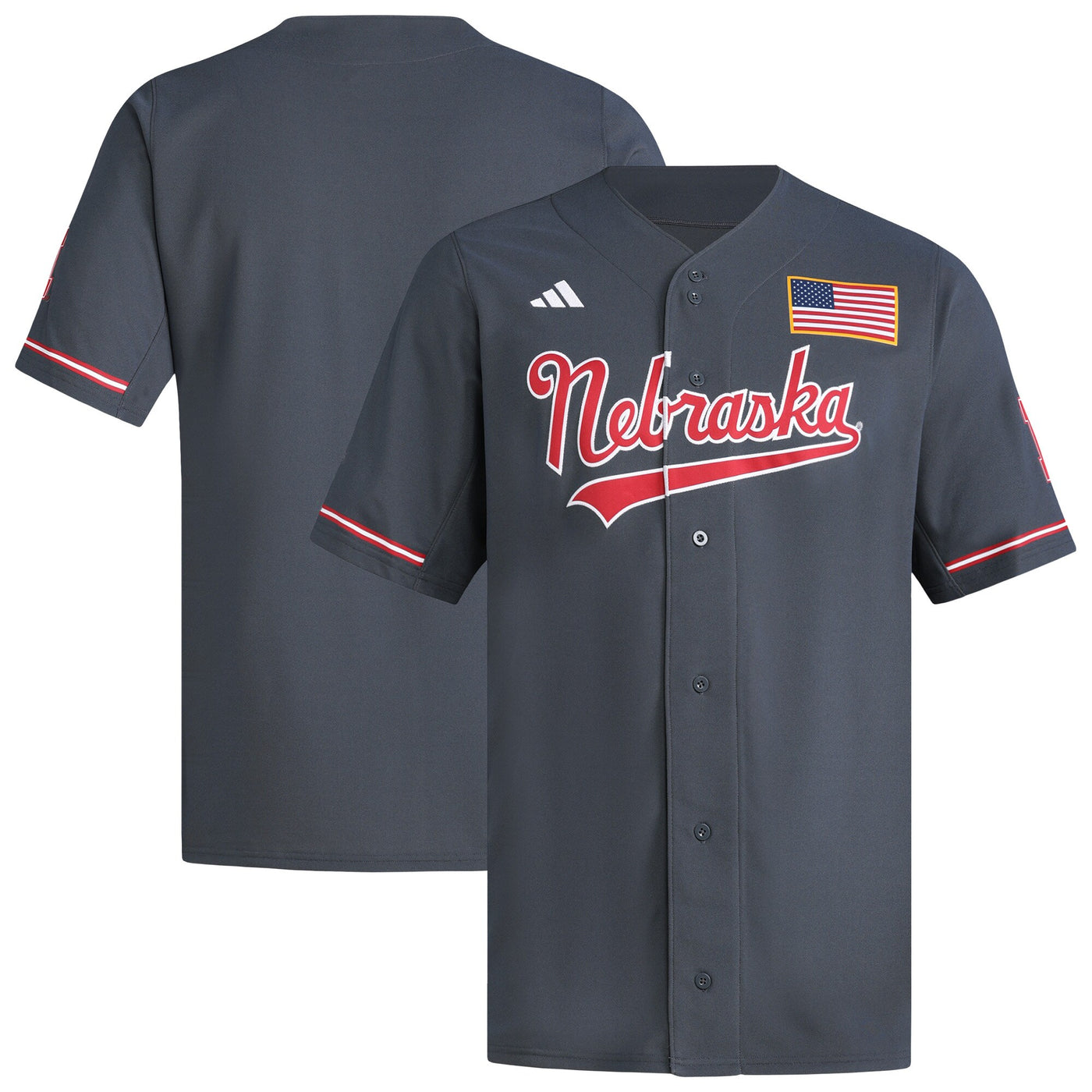 adidas Gray Nebraska Huskers Replica Baseball Jersey