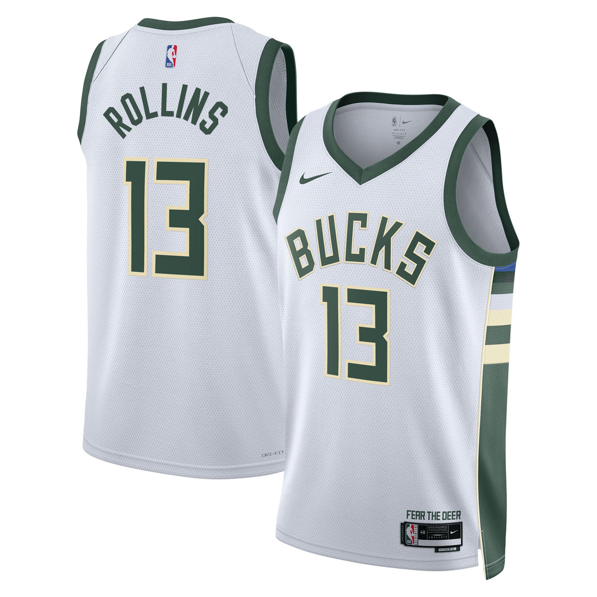 Milwaukee Bucks Association Edition Swingman Jersey - White - Ryan Rollins -