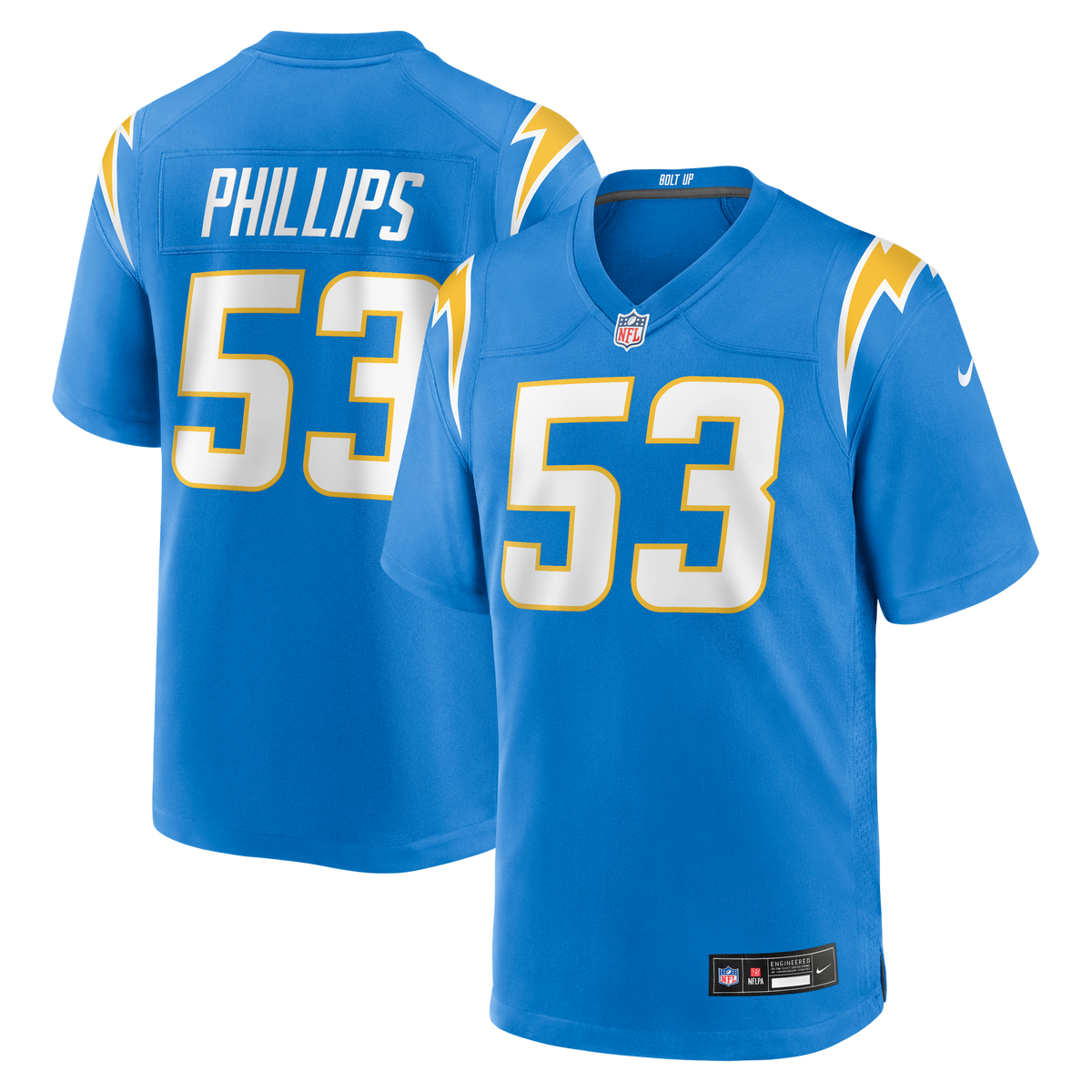 Los Angeles Chargers Del'Shawn Phillips Nike Powder Blue Team Game Jersey