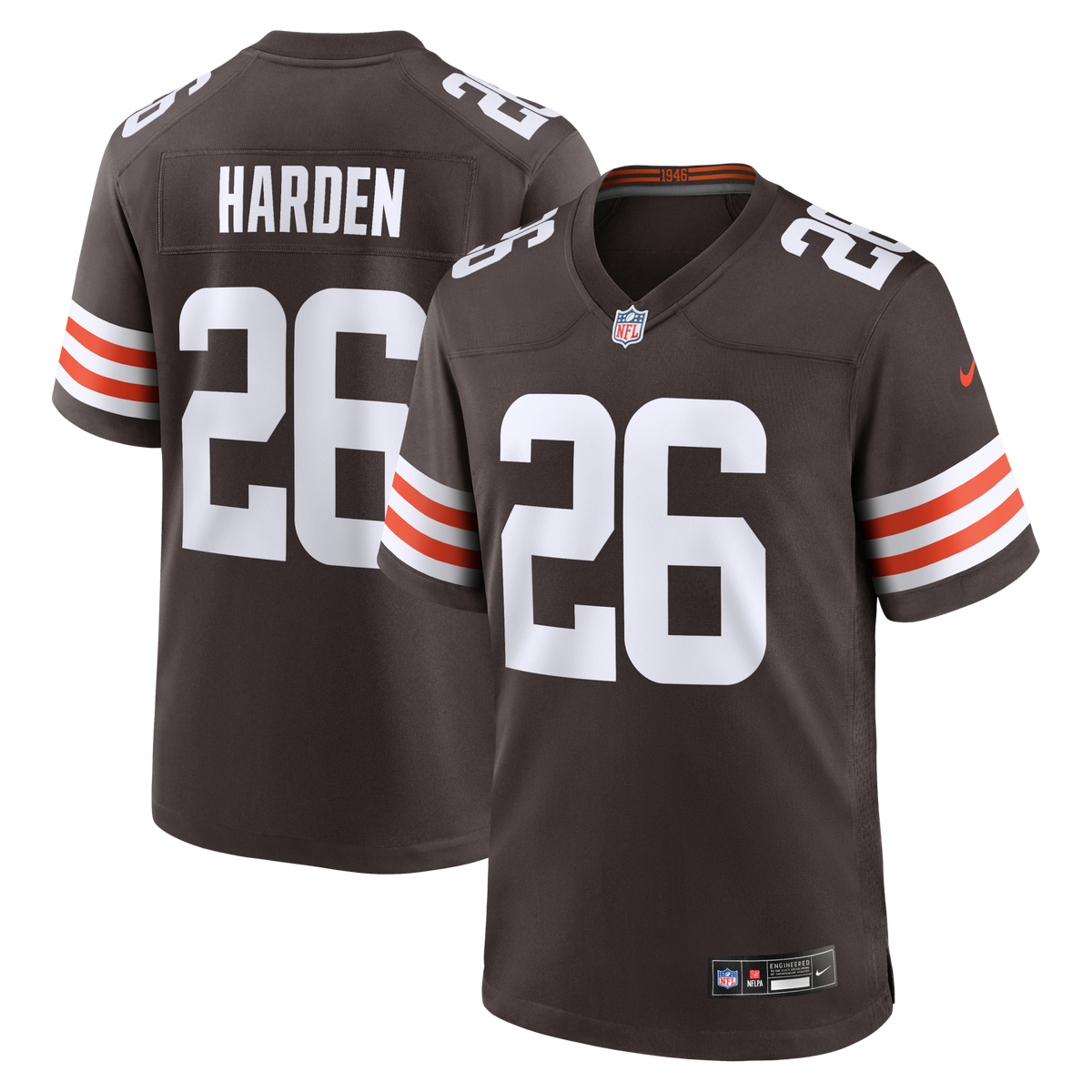 Cleveland Browns Myles Harden Brown Team Game Jersey