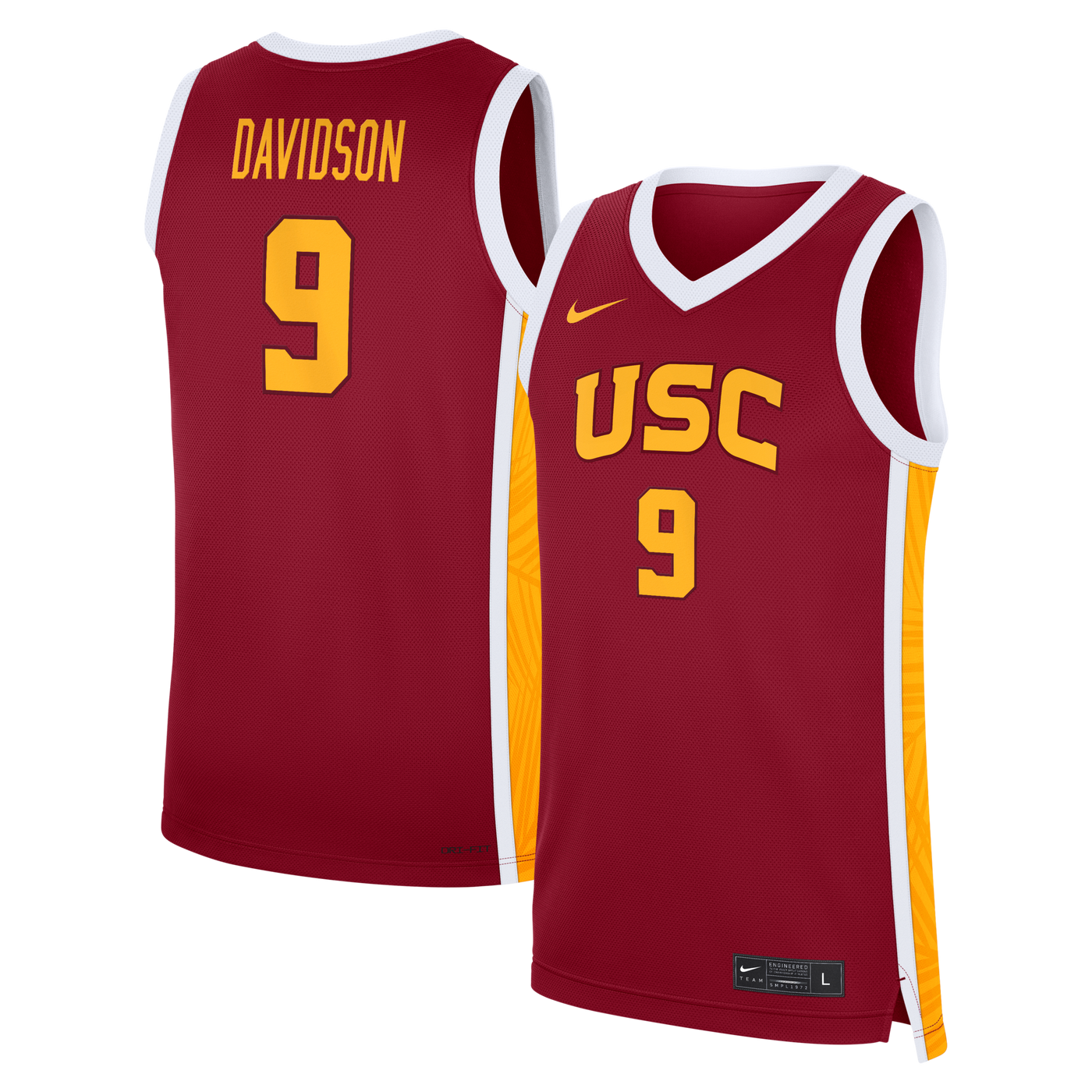 Nike Jazzy Davidson Cardinal USC Trojans Road Replica Basketball Jersey