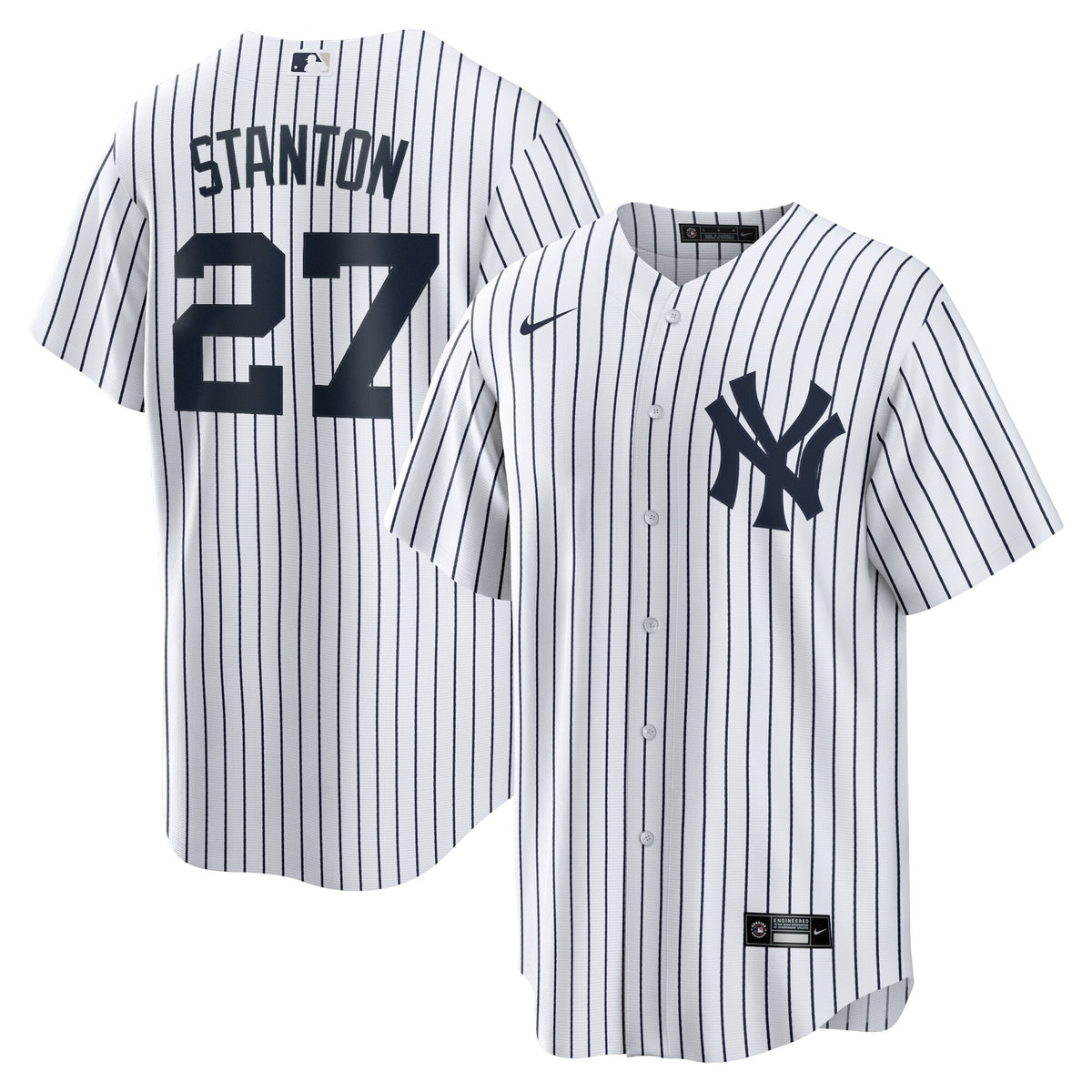 New York Yankees Giancarlo Stanton White Home Replica Player Name Jersey