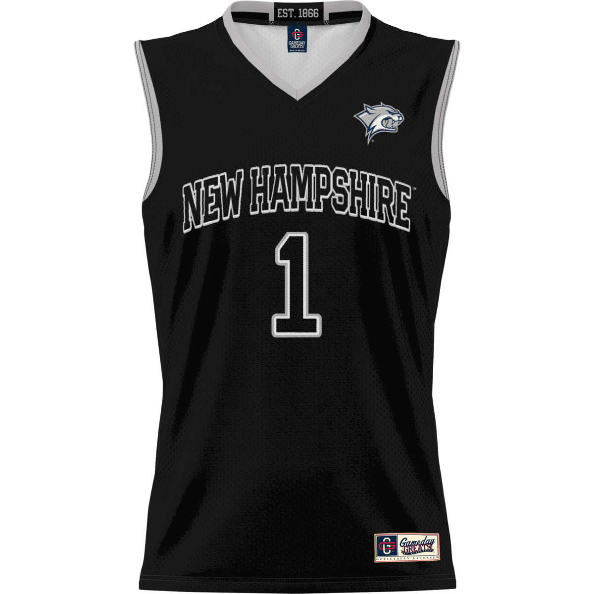 #1 New Hampshire Wildcats GameDay Greats Lightweight Basketball Jersey - Black