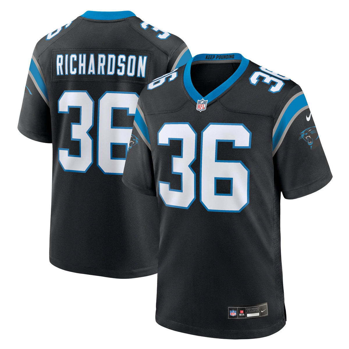 Carolina Panthers Demani Richardson Black Team Game Jersey