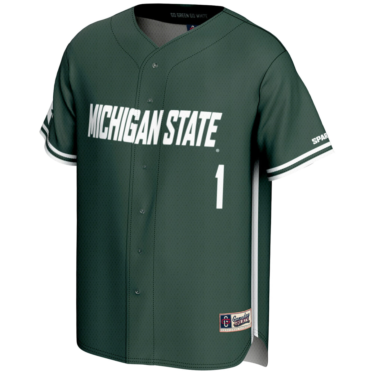 #1 Michigan State Spartans GameDay Greats Lightweight Baseball Jersey - Green