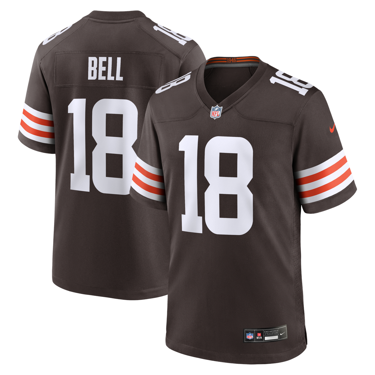 Cleveland Browns David Bell Brown Game Jersey