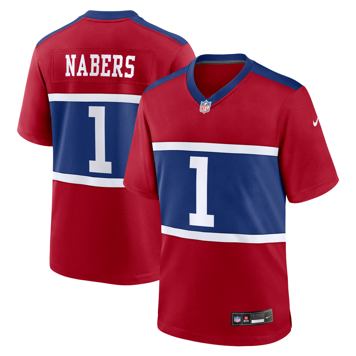 New York Giants Malik Nabers Century Red Alternate Game Jersey
