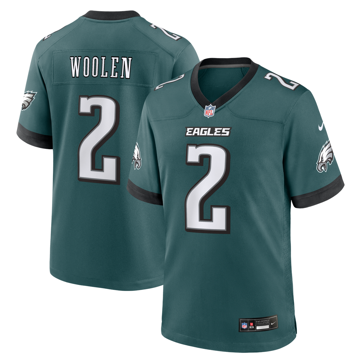 Philadelphia Eagles Tariq Woolen Midnight Green Team Game Jersey