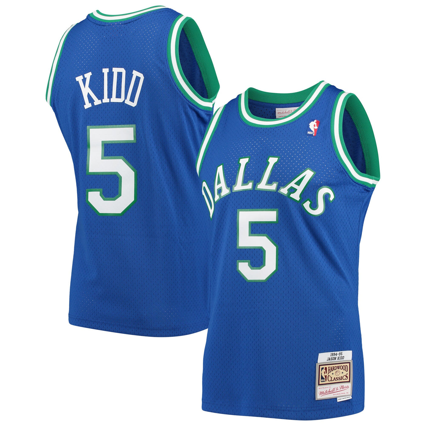 Mitchell & Ness Jason Kidd Blue Dallas Mavericks 1994-95 Hardwood Classics Swingman Player Jersey