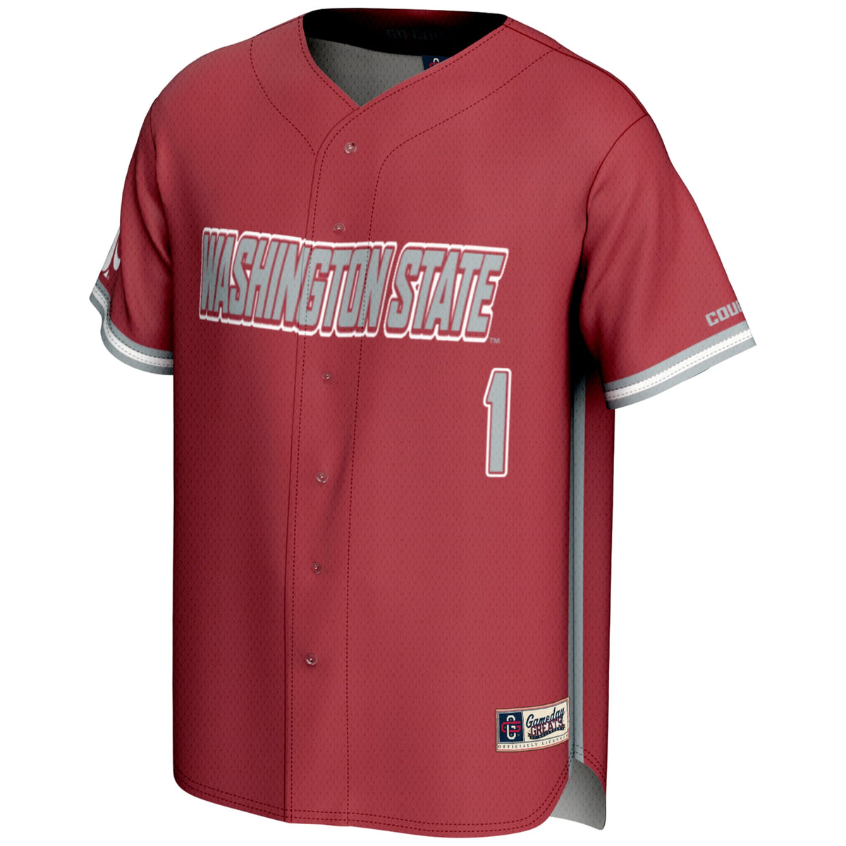 #1 Washington State Cougars GameDay Greats Lightweight Baseball Jersey - Crimson