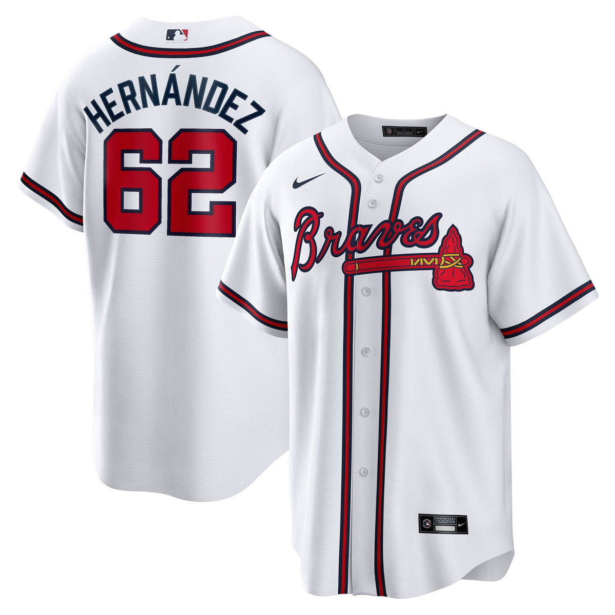 Atlanta Braves Daysbel Hernandez White Home Replica Jersey