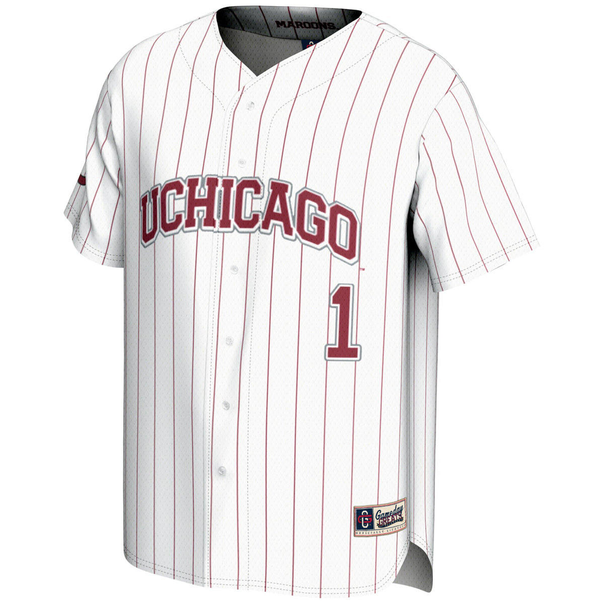 #1 UChicago Maroons GameDay Greats Lightweight Baseball Fashion Jersey - White
