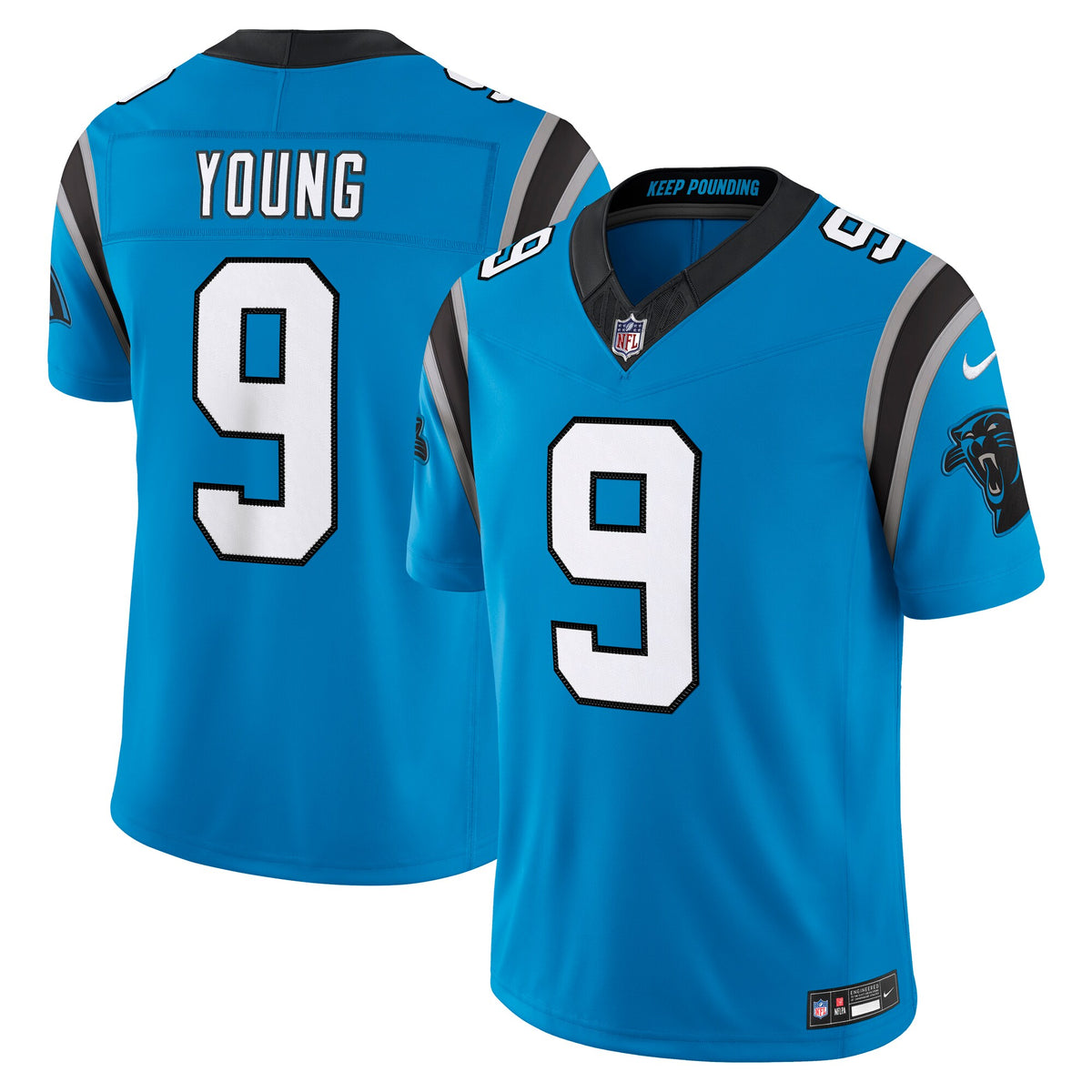 Carolina Panthers Bryce Young Blue Alternate Vapor F.U.S.E. Stitched Limited Jersey