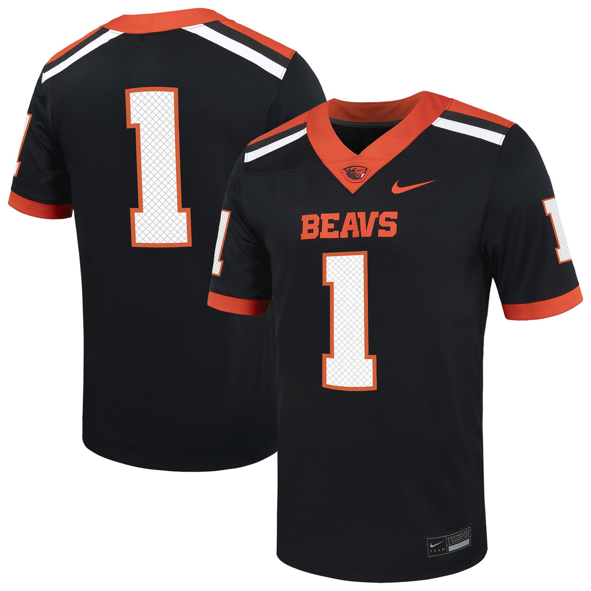 #1 Oregon State Beavers Untouchable Football Jersey – Black