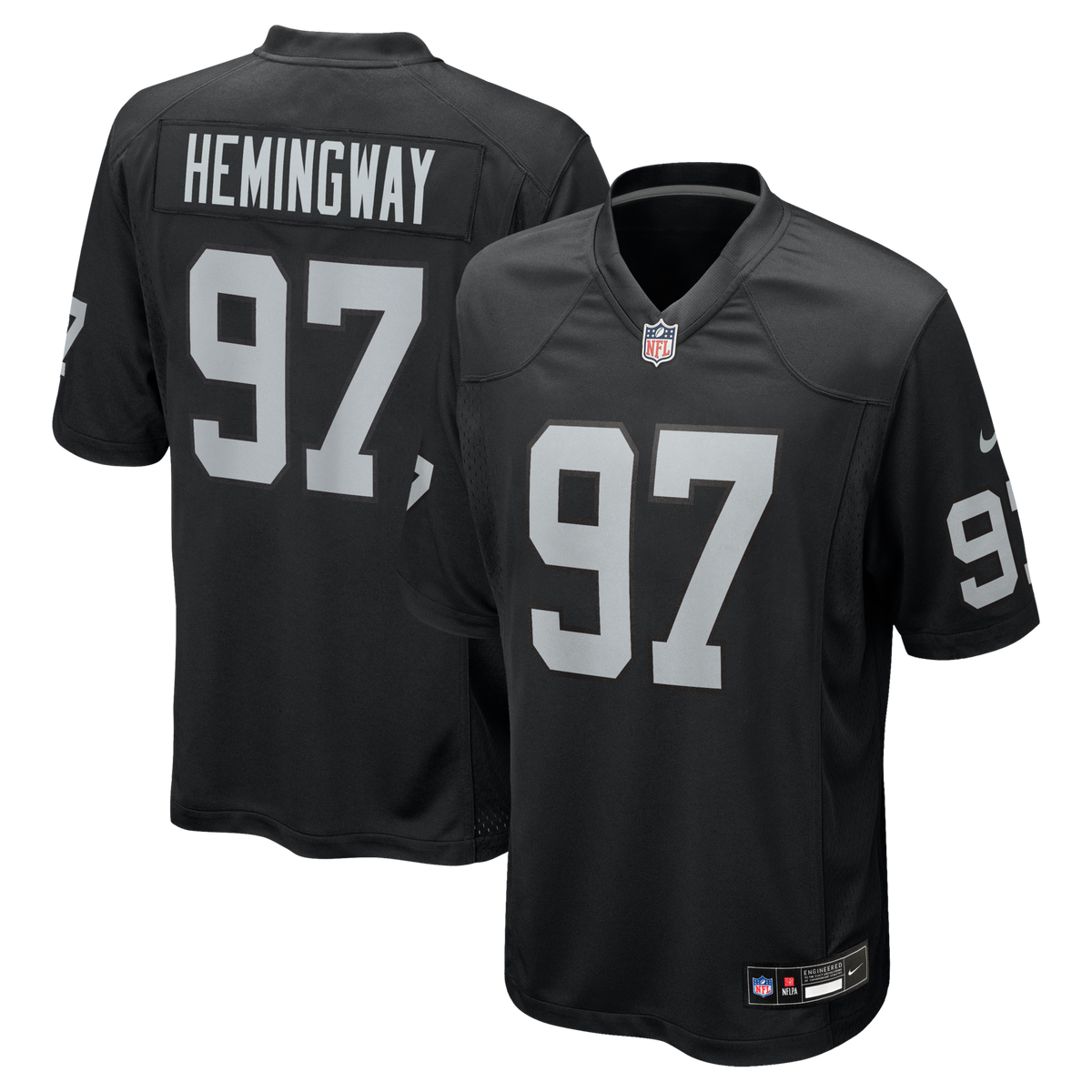 Las Vegas Raiders Tonka Hemingway Black Team Game Jersey
