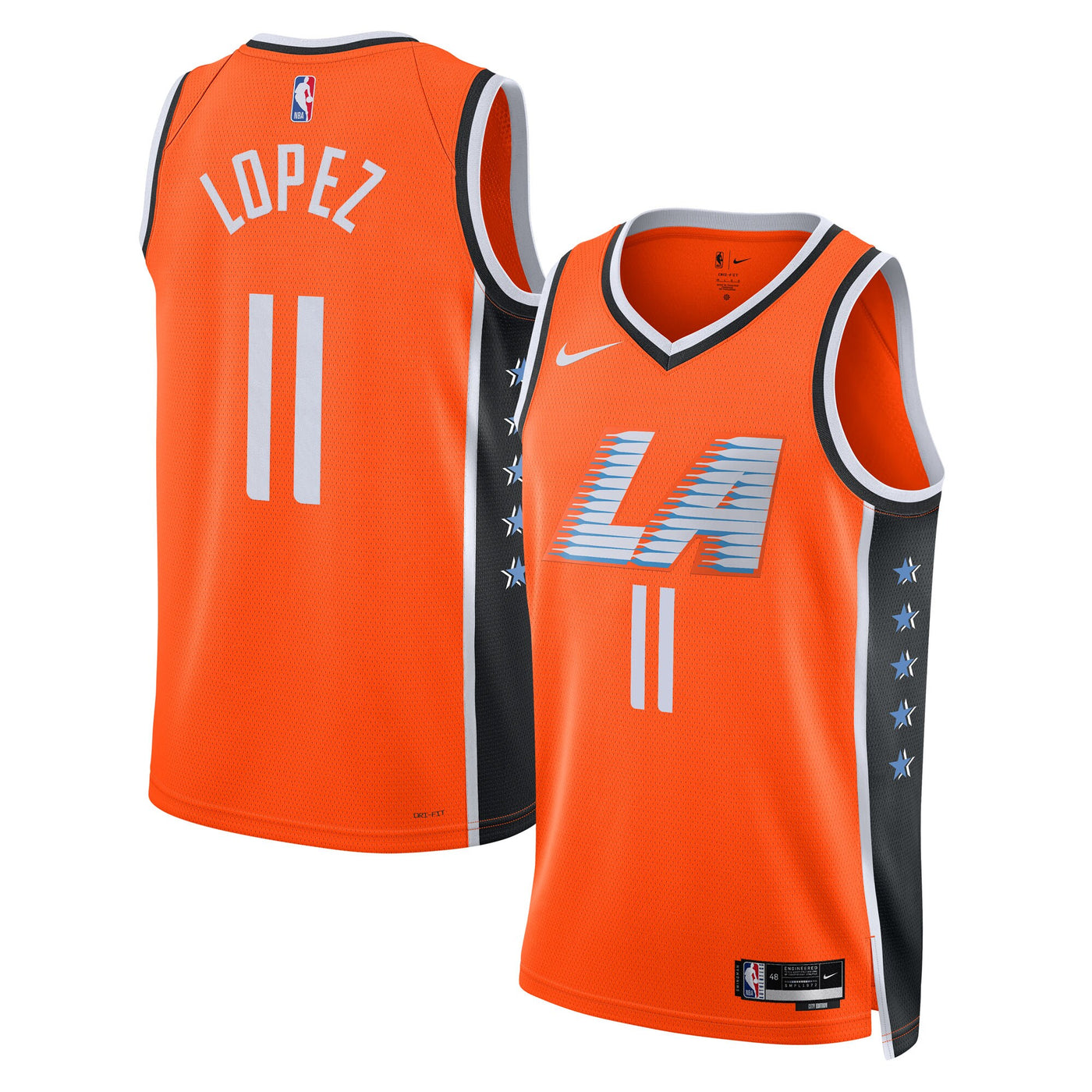LA Clippers Nike 2025/26 City Edition Swingman Jersey - Orange - Brook Lopez