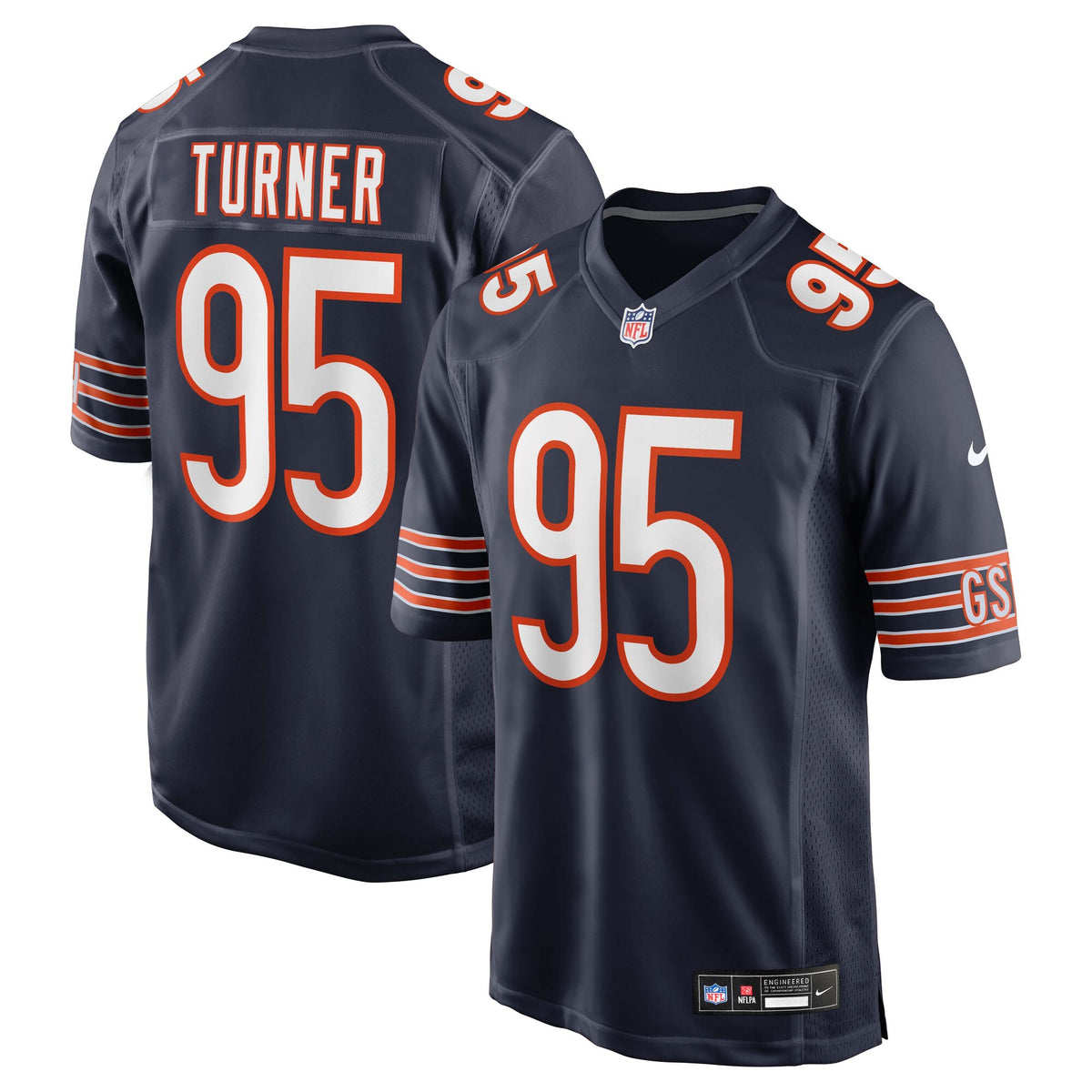 Chicago Bears Shemar Turner Navy Team Game Jersey