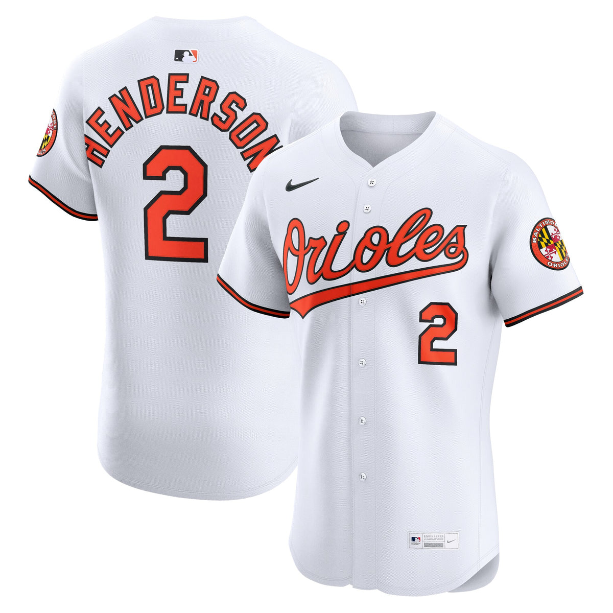 Baltimore Orioles Gunnar Henderson White Home Elite Jersey