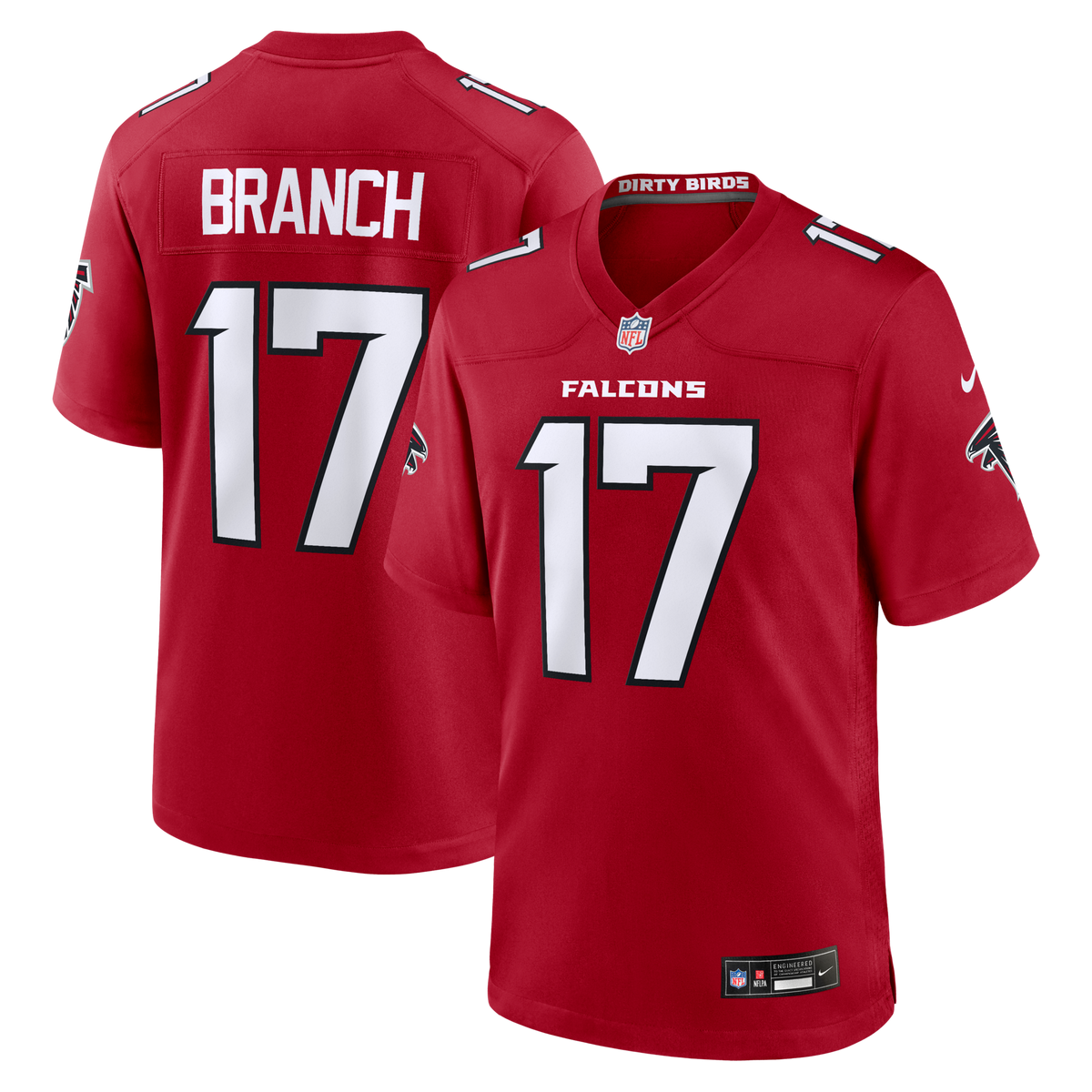 Atlanta Falcons Zachariah Branch Red Team Game Jersey