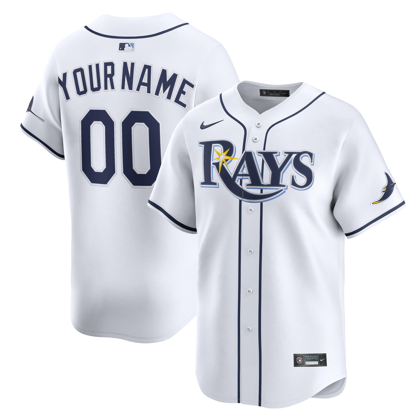 Tampa Bay Rays Nike White Home Limited Custom Jersey