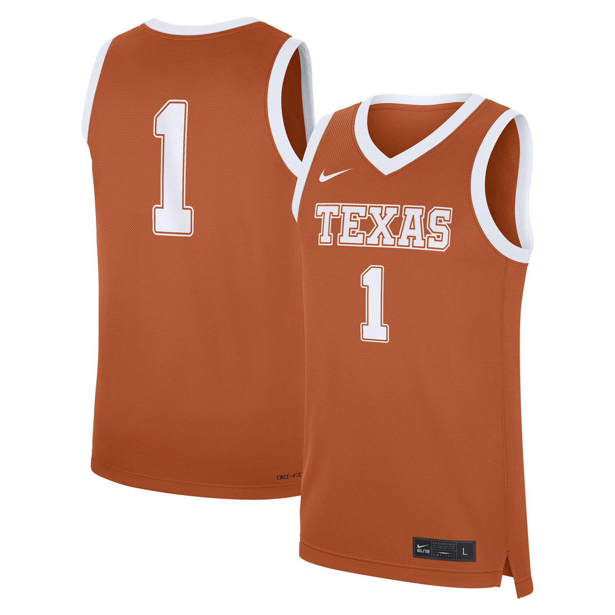 #1 Texas Longhorns Road Replica Jersey - Texas Orange