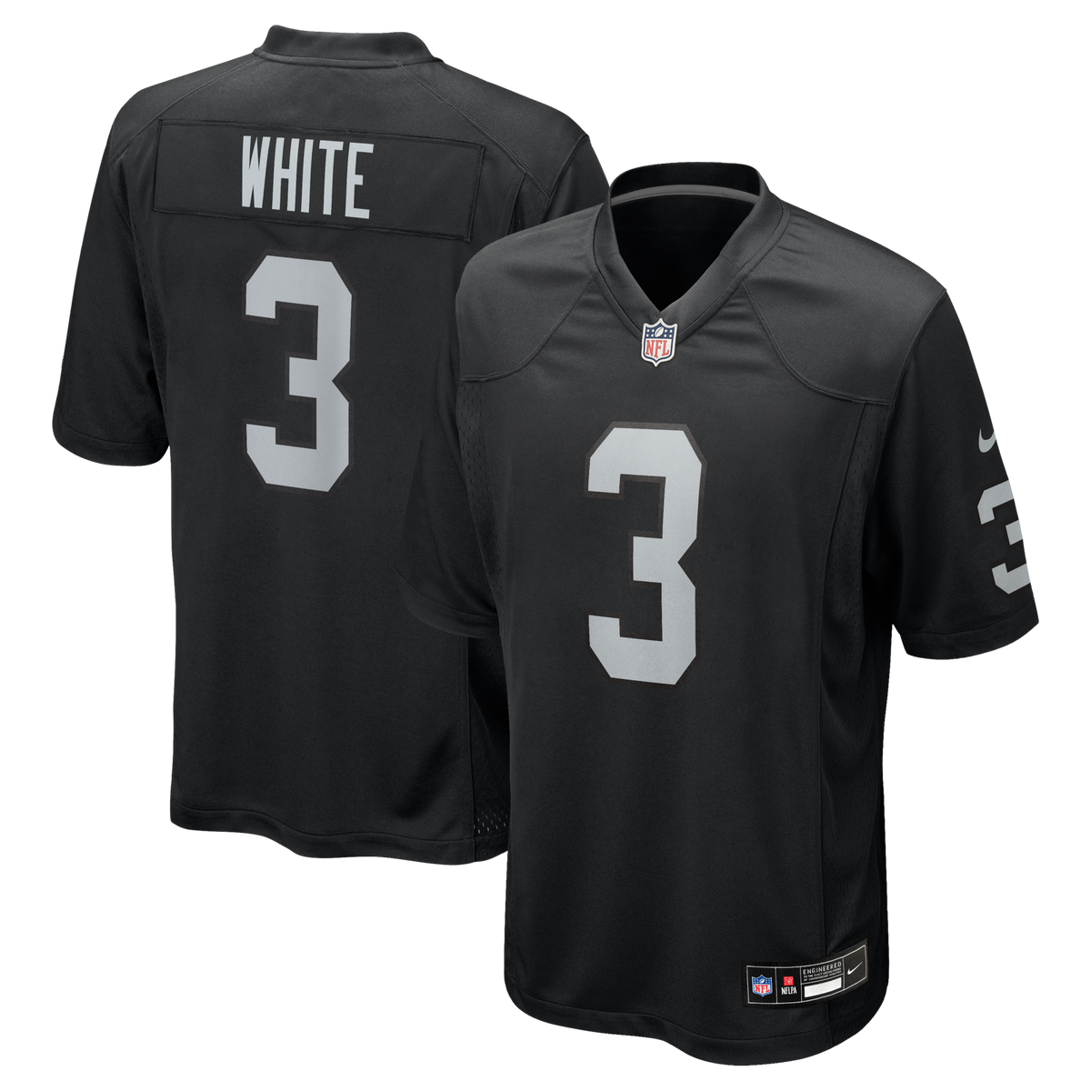 Las Vegas Raiders Zamir White Black Team Game Jersey