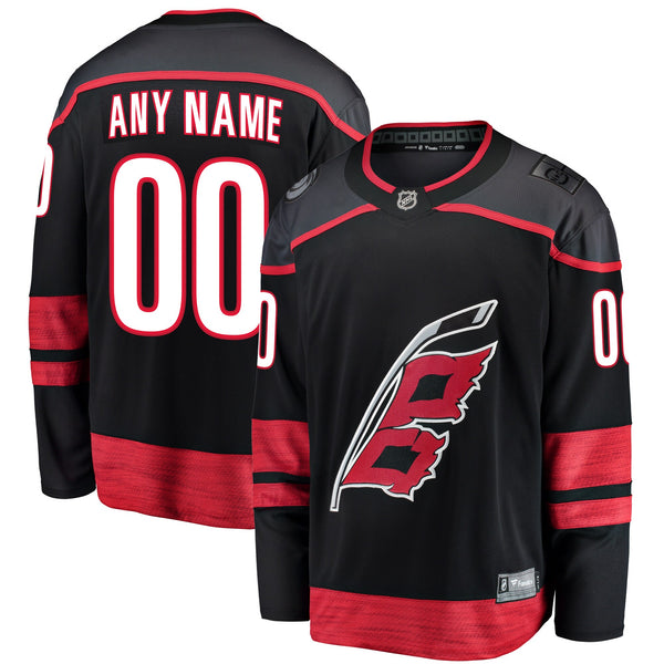 Carolina Hurricanes Fanatics Black Home Breakaway Custom Jersey