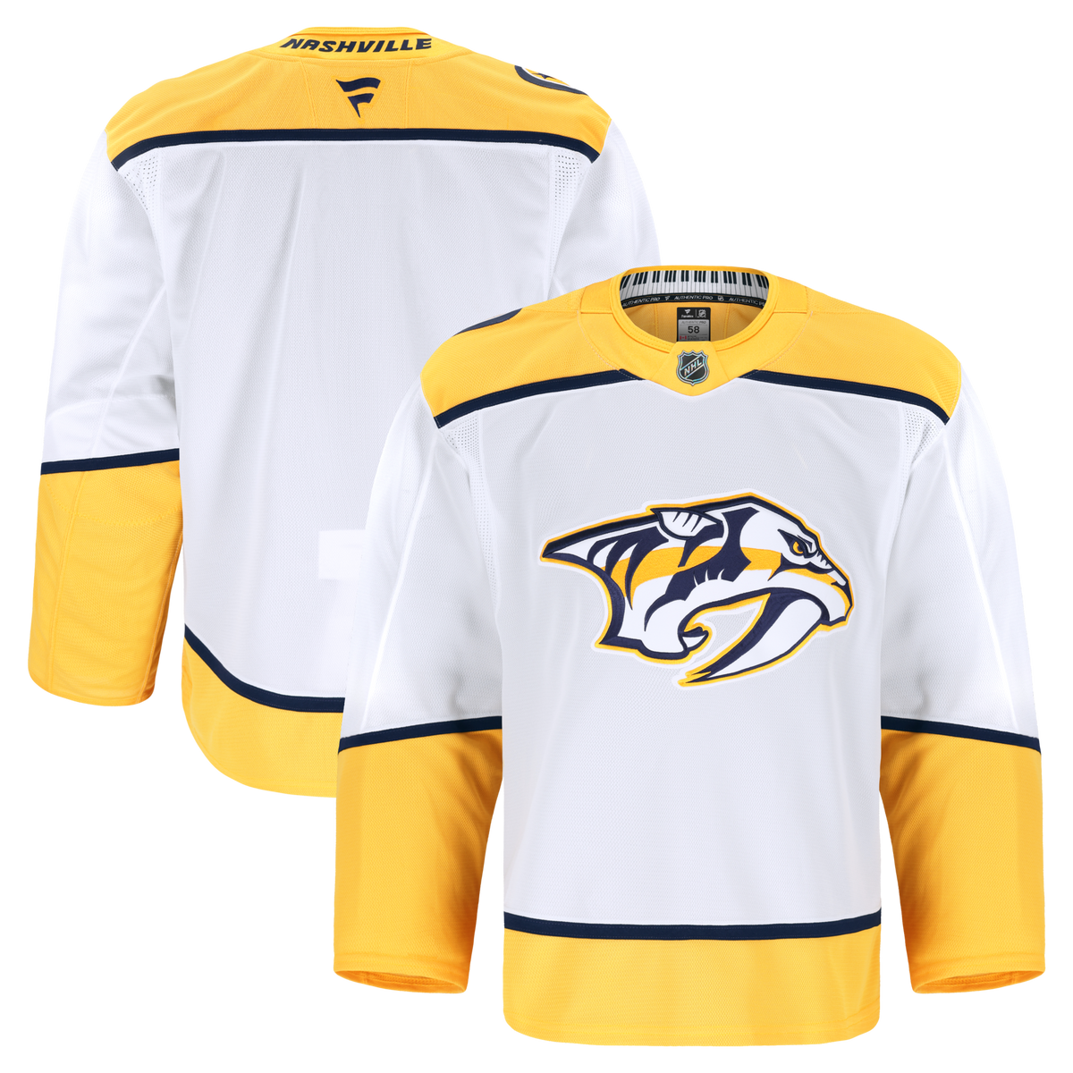 Nashville Predators Fanatics White Away Authentic Pro Jersey