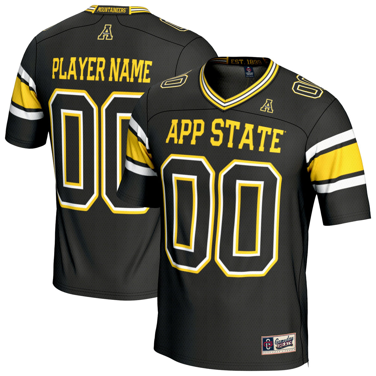 Appalachian State Mountaineers GameDay Greats NIL Football Fashion Jersey - Black