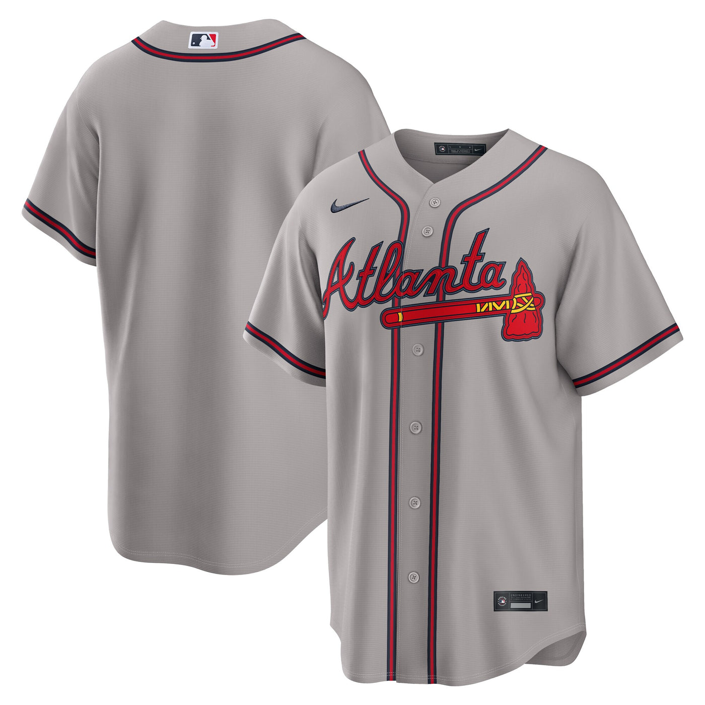 Atlanta Braves Nike Gray Road Replica Jersey