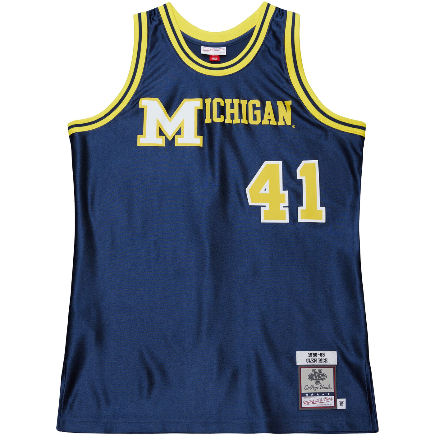 Mitchell & Ness Glen Rice Navy Michigan Wolverines 1988/89 Authentic Jersey