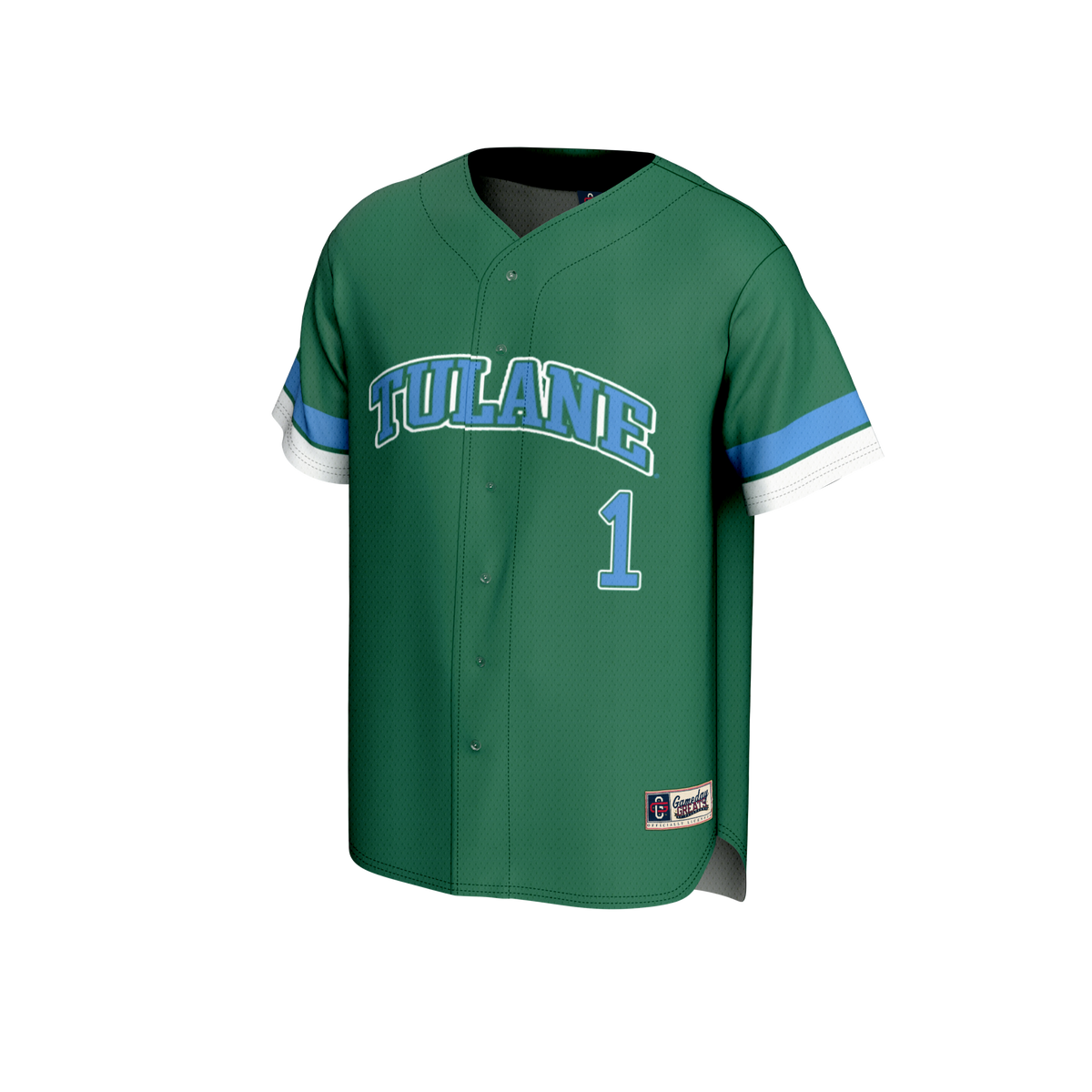 #1 Tulane Green Wave GameDay Greats Lightweight Collegiate Baseball Fashion Jersey - Green
