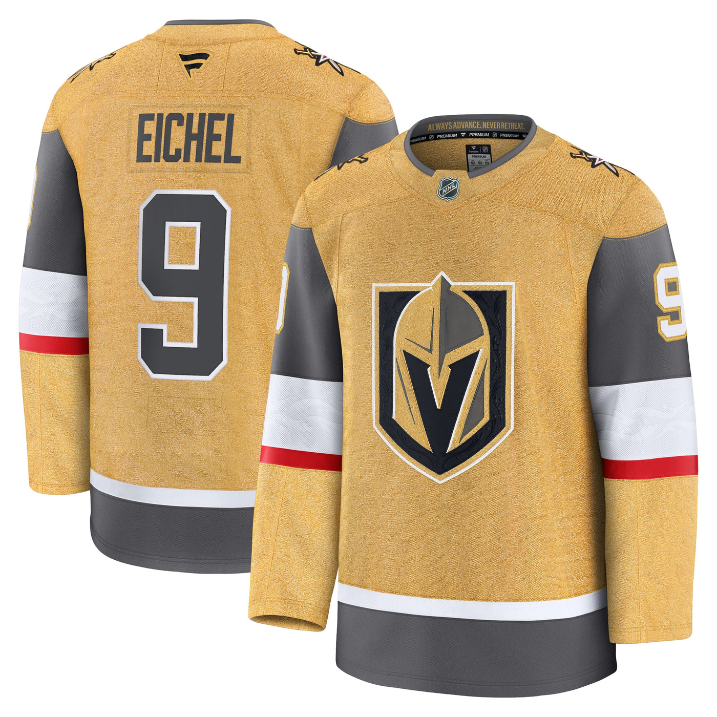 Vegas Golden Knights Jack Eichel Fanatics Gold Home Premium Jersey