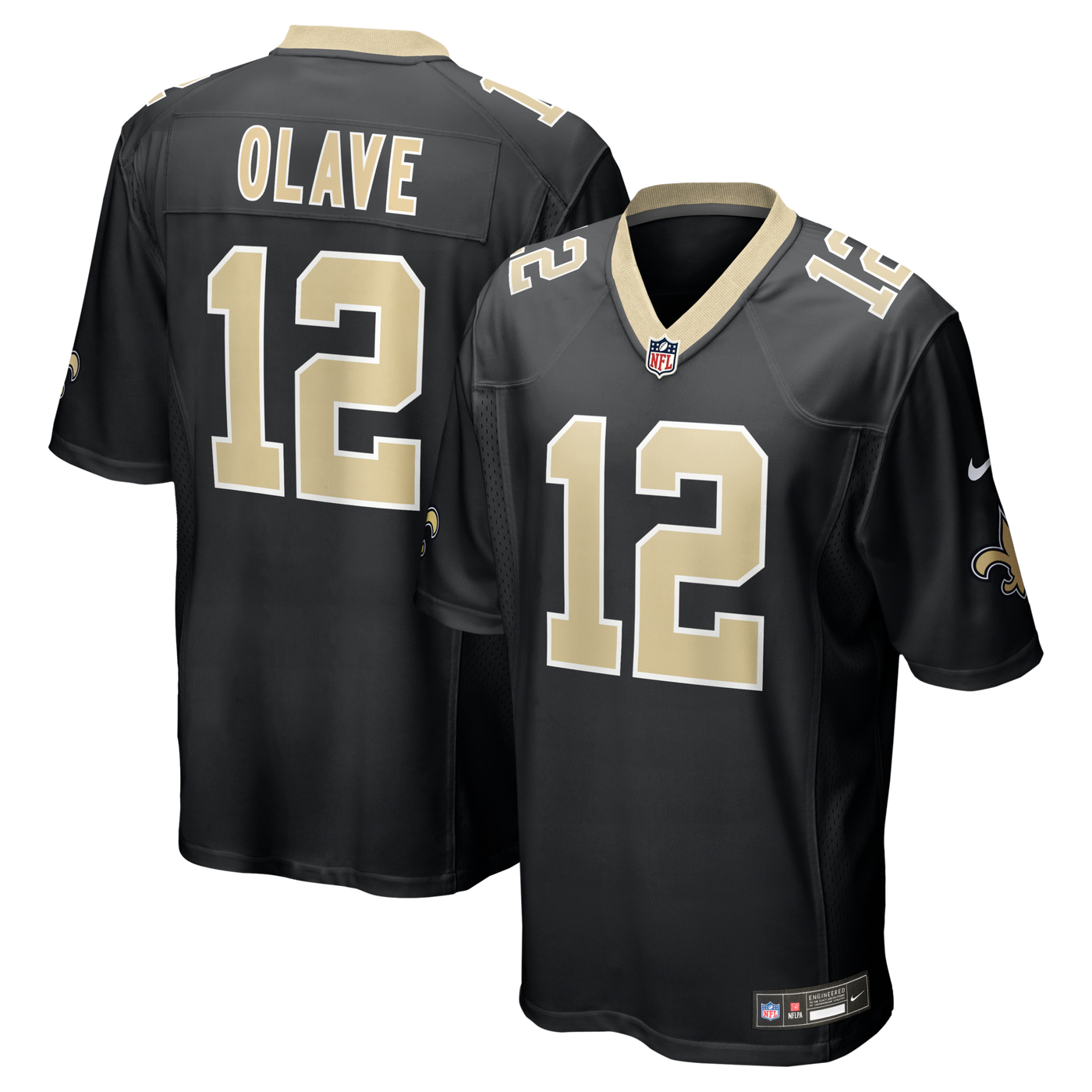 New Orleans Saints Chris Olave Nike Black Player Game Jersey