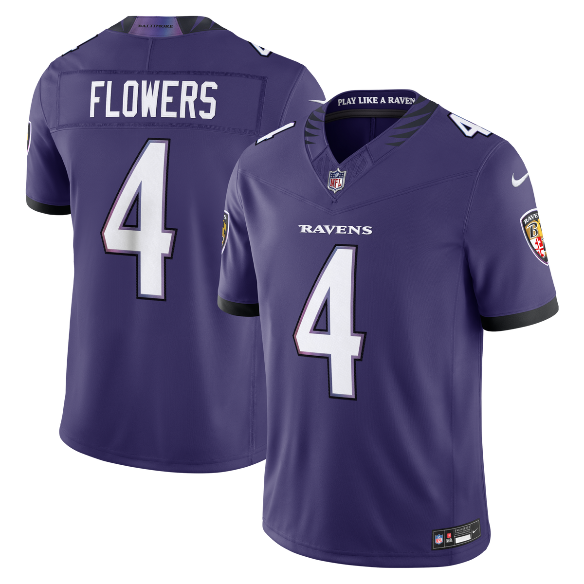 Baltimore Ravens Zay Flowers Purple Team Vapor F.U.S.E. Stitched Limited Jersey