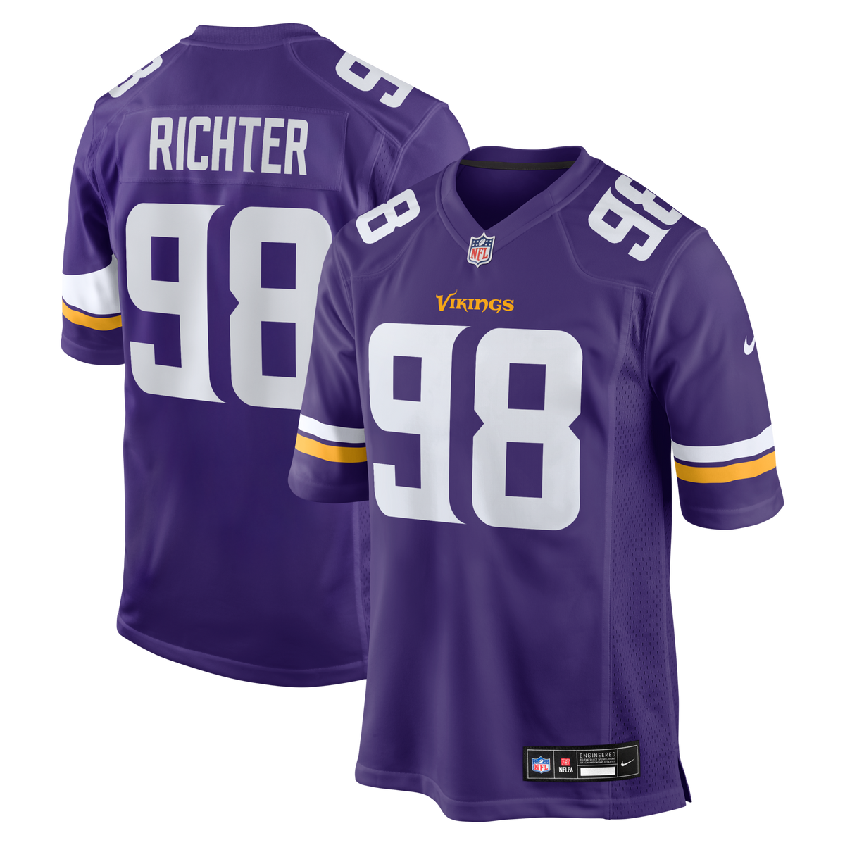 Minnesota Vikings Bo Richter Purple Team Game Jersey