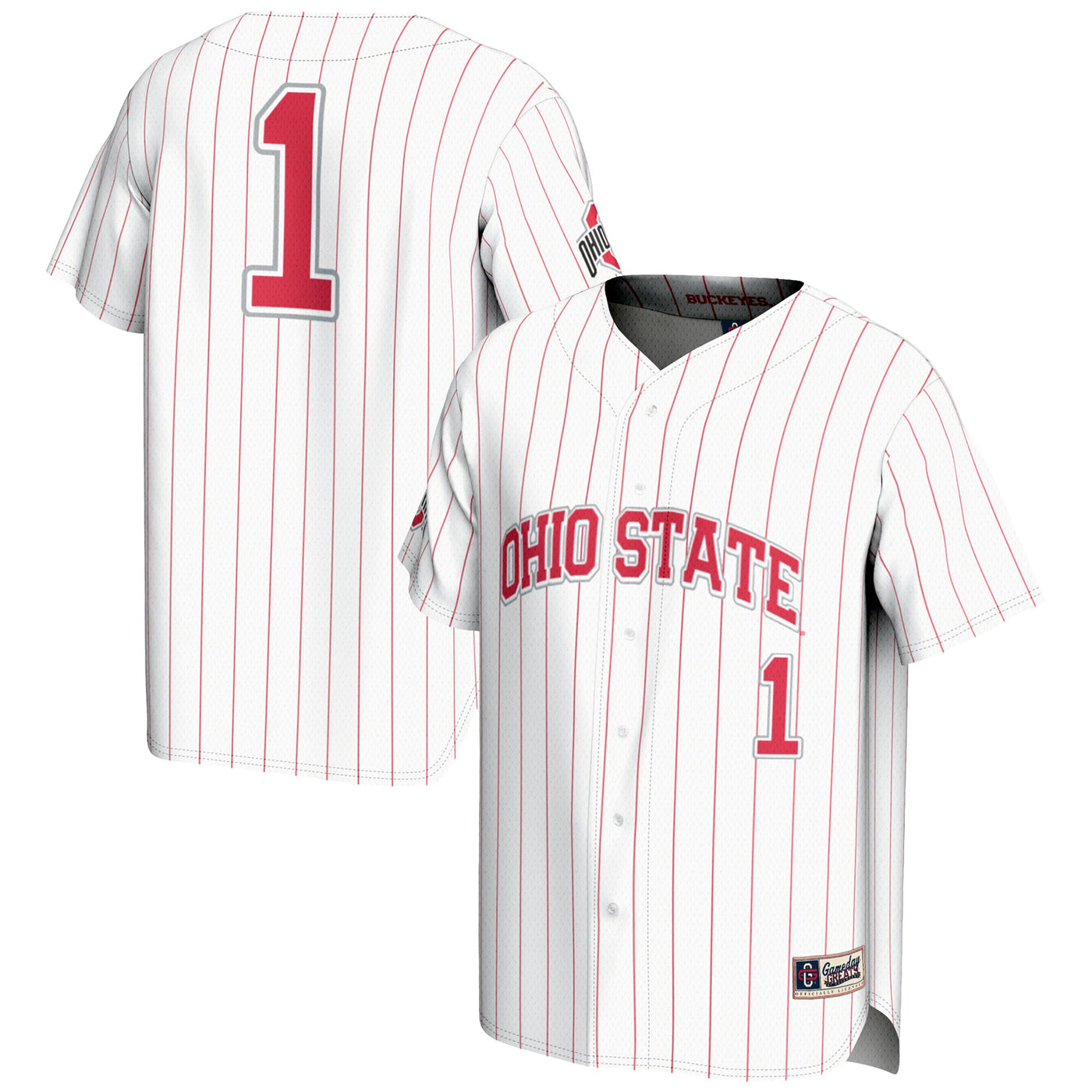 GameDay Greats #1 White Ohio State Buckeyes Lightweight Baseball Jersey