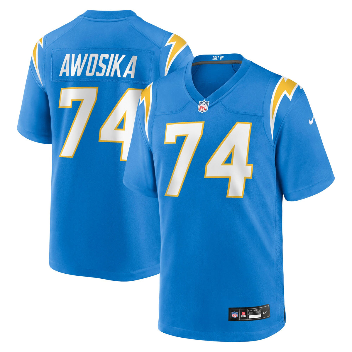 Los Angeles Chargers Kayode Awosika Powder Blue Team Game Jersey