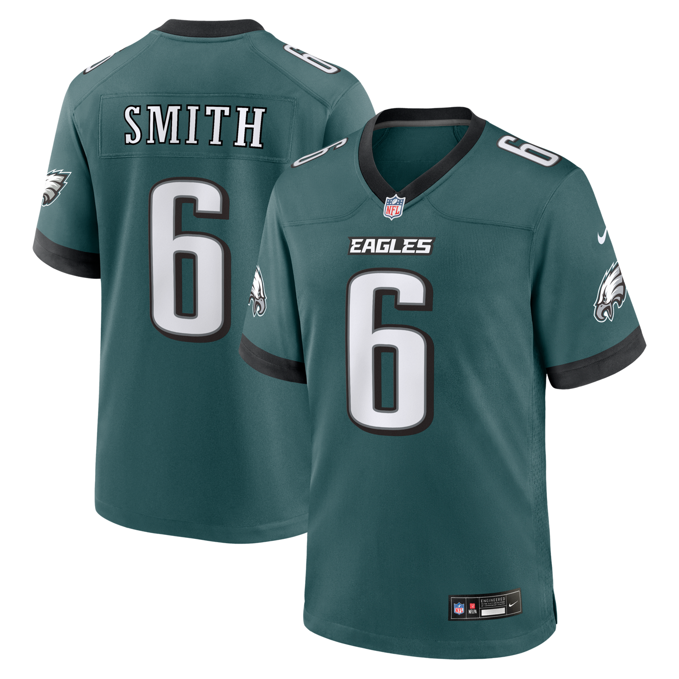 Philadelphia Eagles DeVonta Smith Nike Midnight Green Team Game Jersey