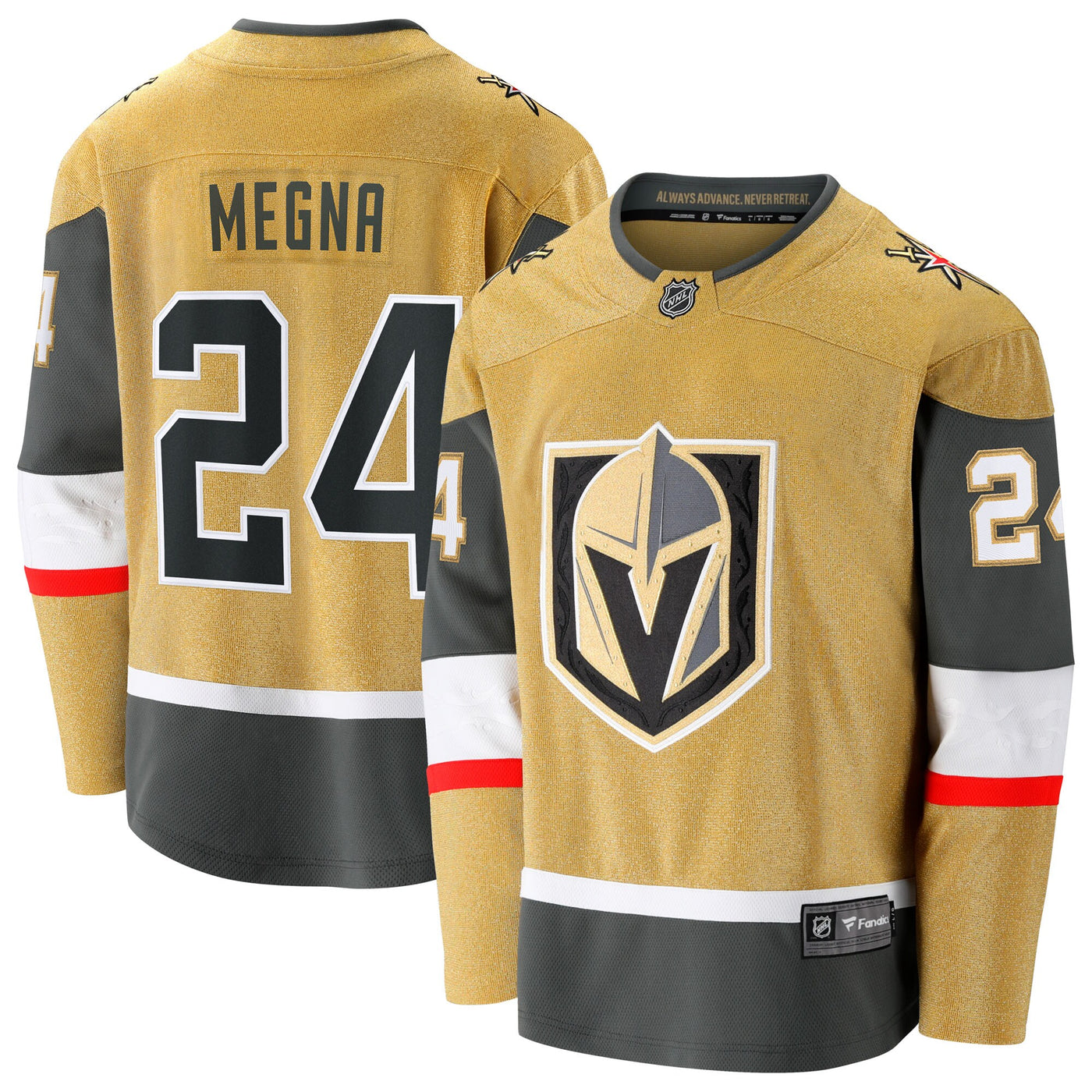 Vegas Golden Knights Jaycob Megna Fanatics Gold Home Breakaway Jersey