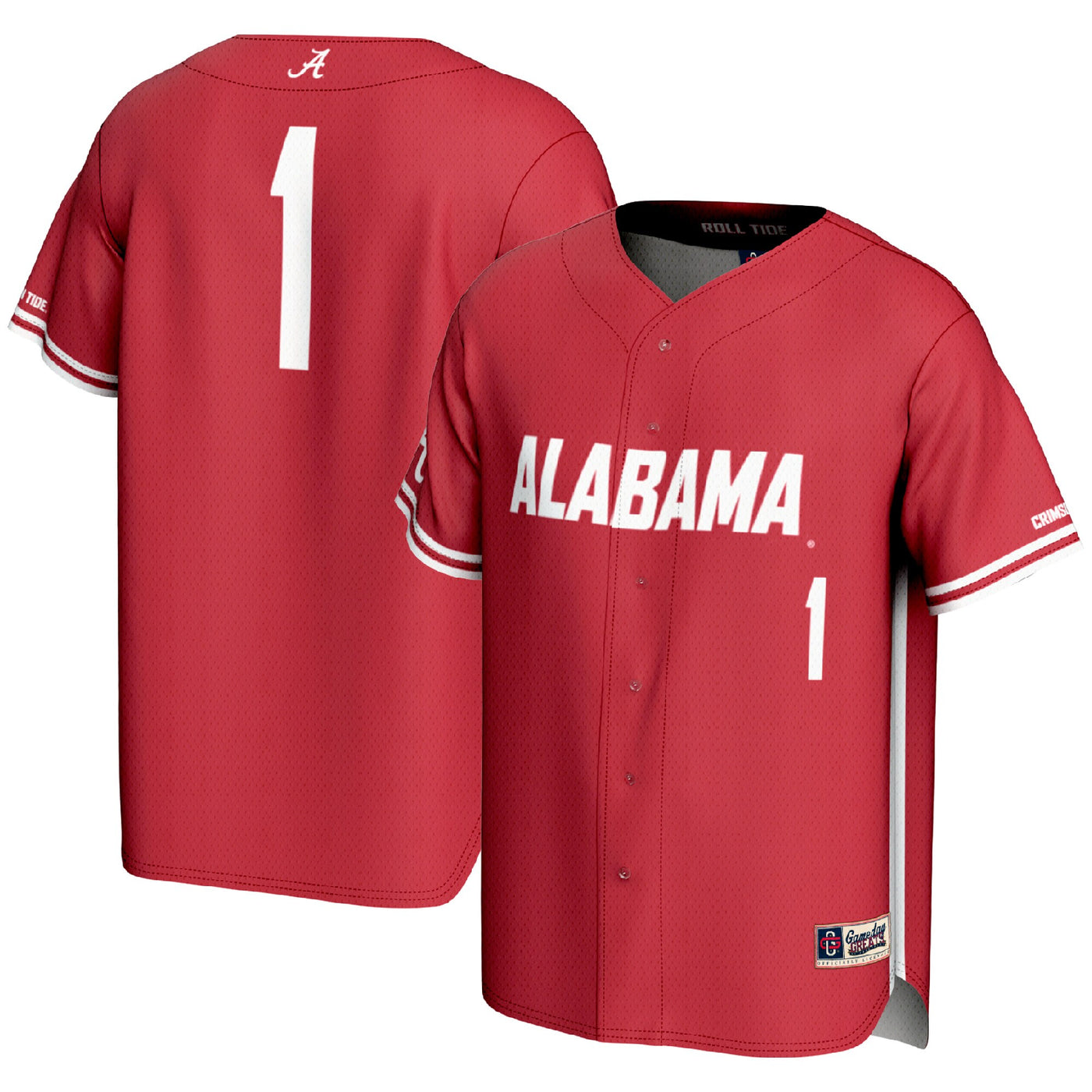GameDay Greats #1 Crimson Alabama Crimson Tide Lightweight Baseball Fashion Jersey