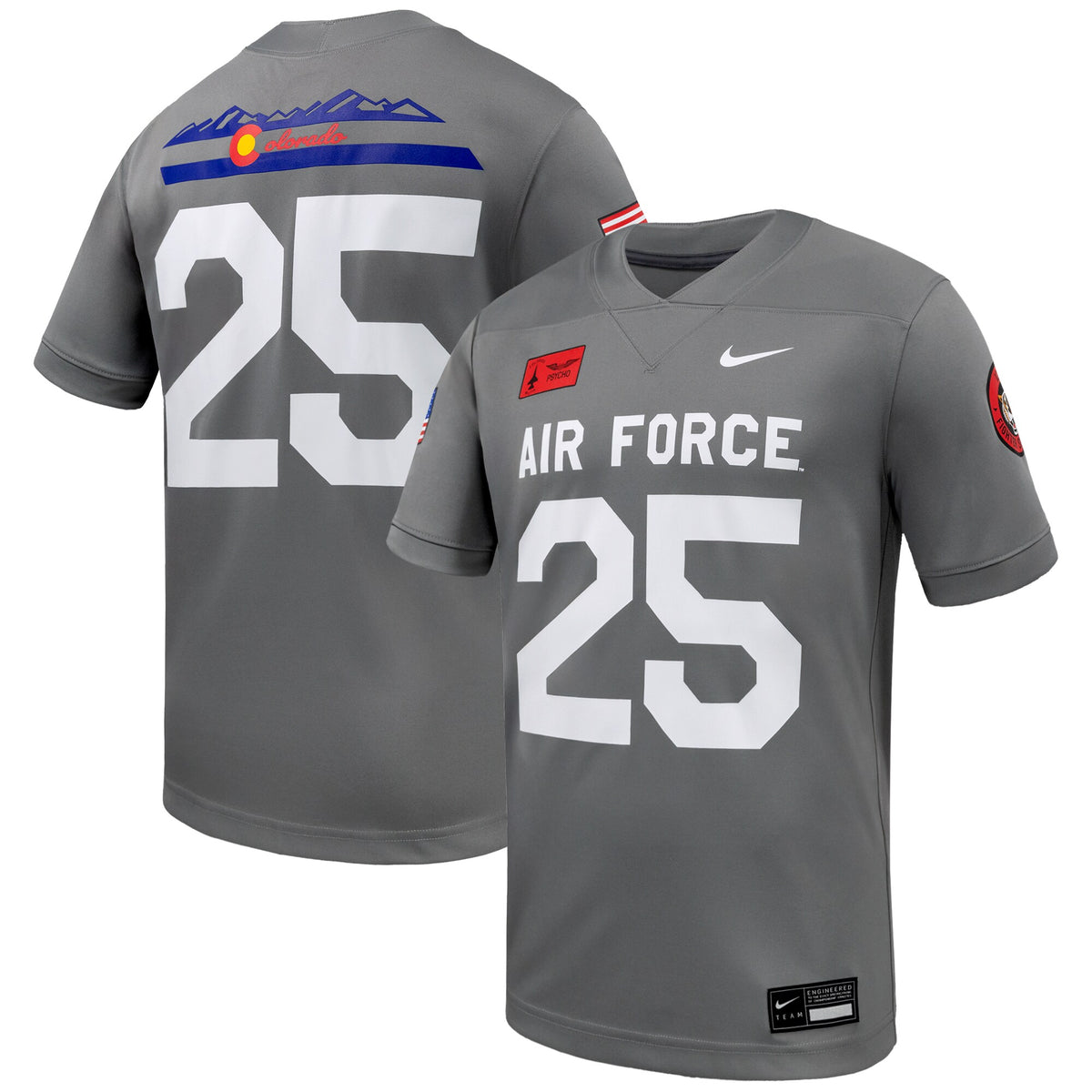 #25 Air Force Falcons APLS Fighting Falcon Collection Game Football Jersey - Gray