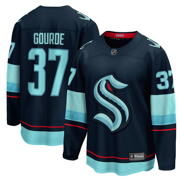 Seattle Kraken Yanni Gourde Fanatics Deep Sea Blue Home Breakaway Player Jersey