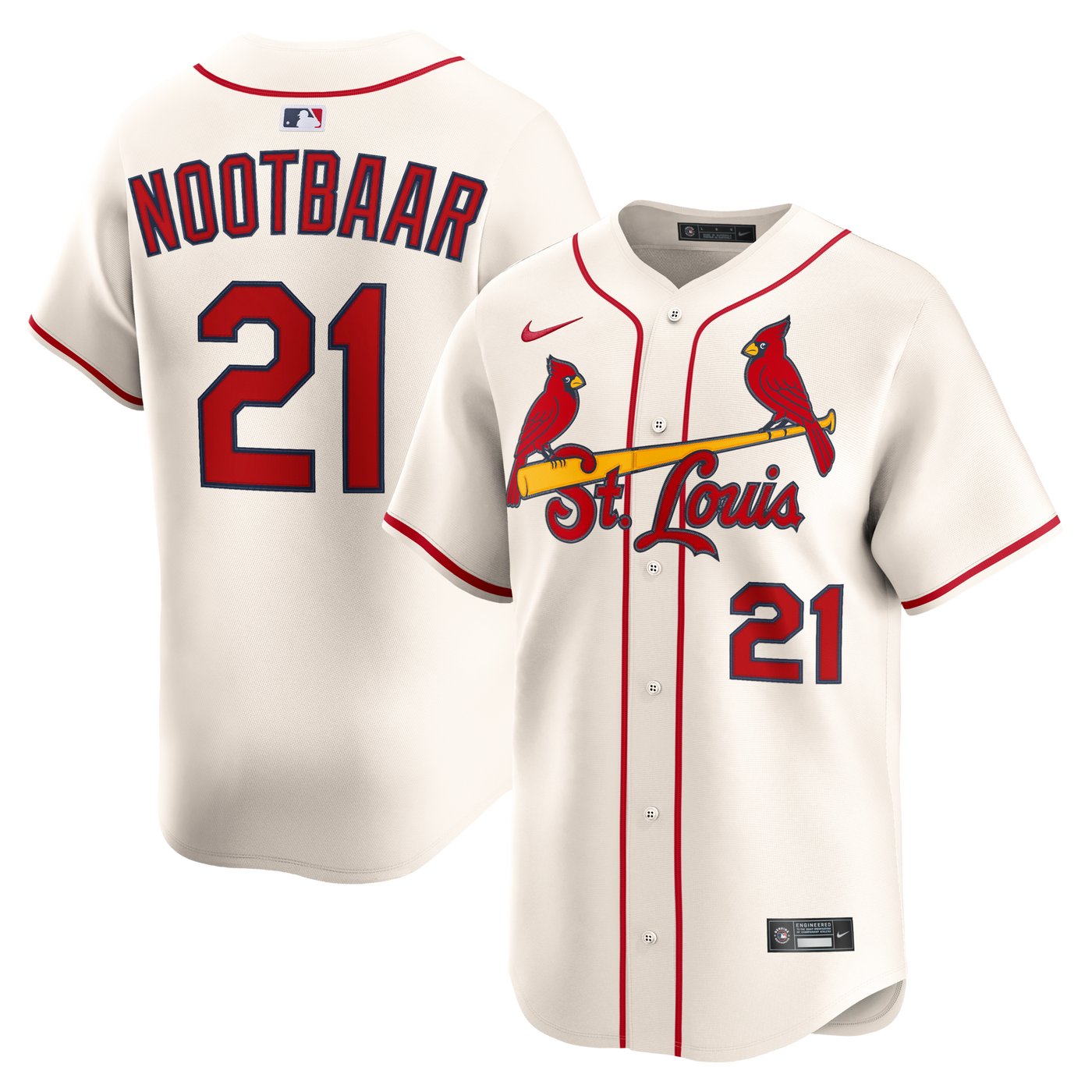 St. Louis Cardinals Lars Nootbaar Nike Cream Alternate 2 Limited Jersey