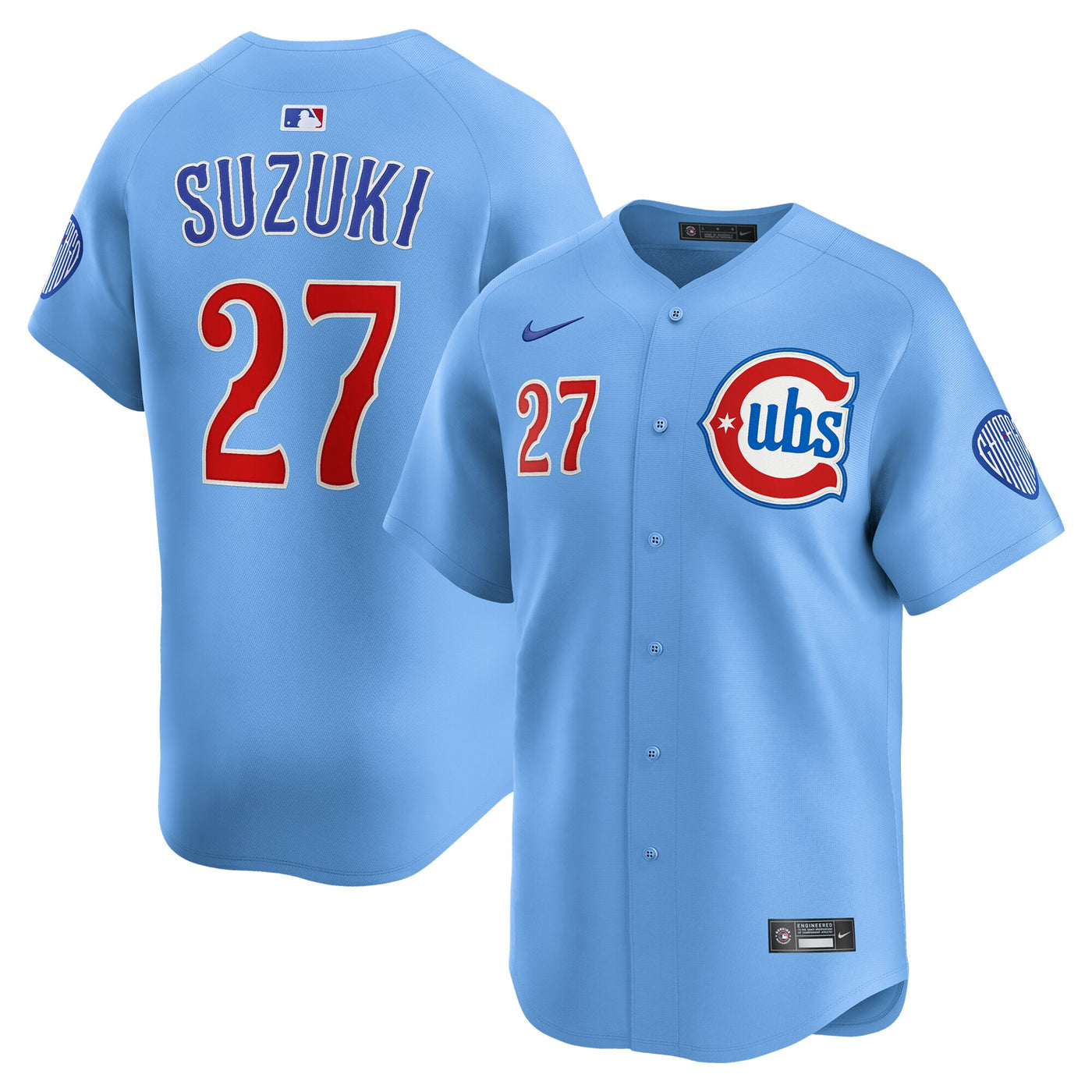 Chicago Cubs Seiya Suzuki Nike Light Blue 2nd Alternate Limited Player Jersey