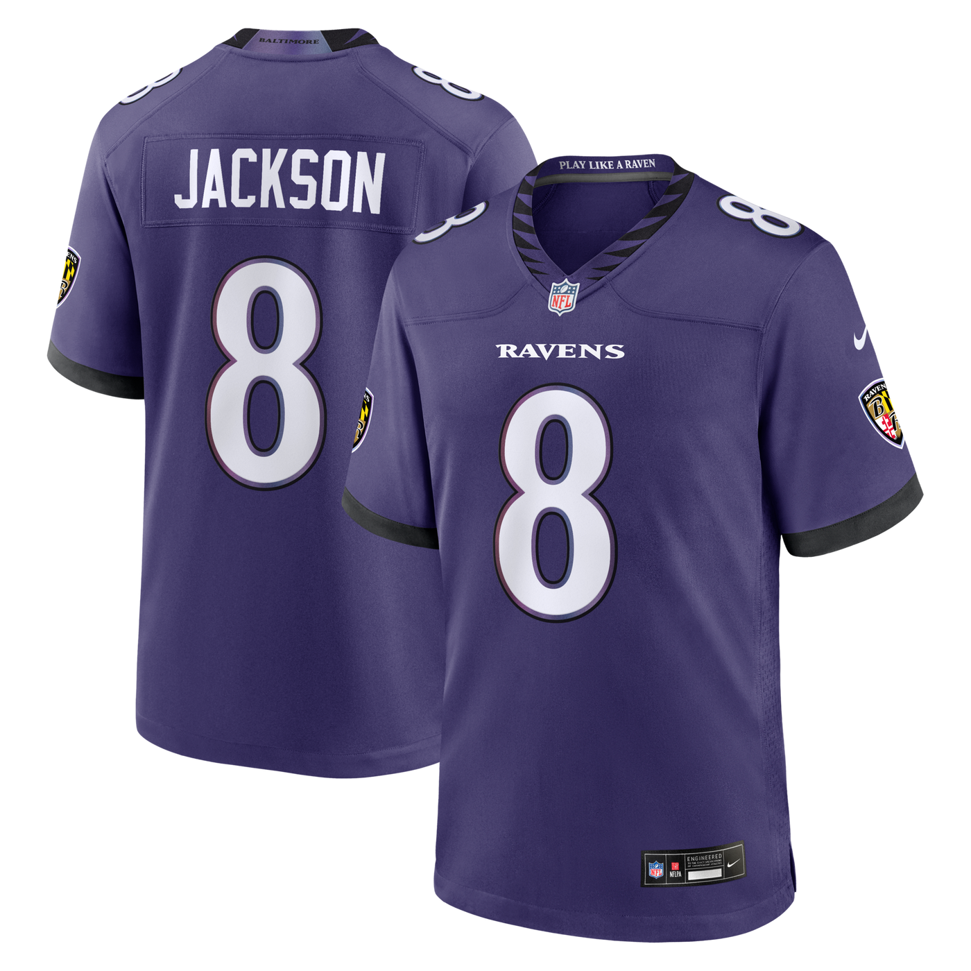Baltimore Ravens Lamar Jackson Nike Purple Team Game Jersey